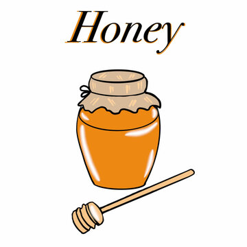 honey,sweetness,apiary,bees,bees collect honey,bee products,jars of honey,a bowl of honey,flowers,nectar,bees collect nectar,yellow,honey,honey inscription,picture,illustration for commercial use,illu