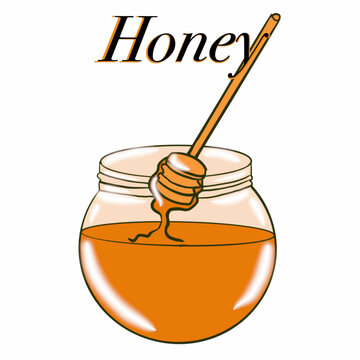 honey,sweetness,apiary,bees,bees collect honey,bee products,jars of honey,a bowl of honey,flowers,nectar,bees collect nectar,yellow,honey,honey inscription,picture,illustration for commercial use,illu