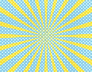 集中線　余白　スペース　青色　水色　黄色　水玉