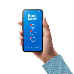 Woman using social media online