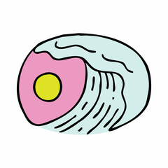 Great wave in the summer graphic illustration vector art t-shirt design