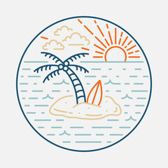 Great summer at beauty view of beach graphic illustration vector art t-shirt design