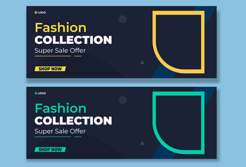 Fashion collection sale banner or social media post design template