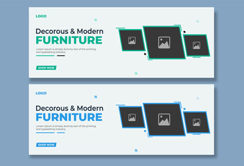 Fototapeta na wymiar Decorous and modern furniture social media post design template