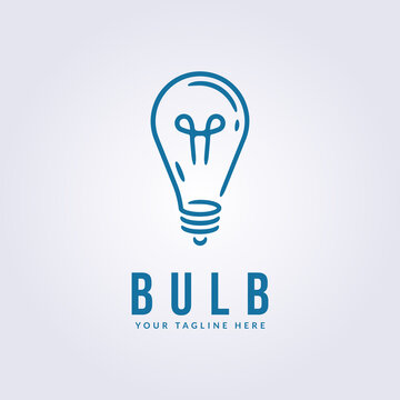 light bulb line vector logo illustration art template electric energy concept ideas, simple minimalist design interior