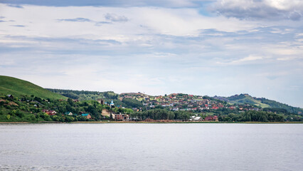 Fototapeta premium View of Vvedenskaya Sloboda from Sviyazhsk