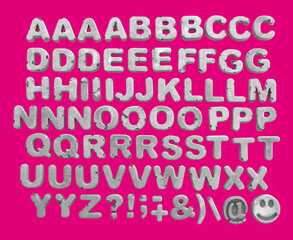 Lettrage en béton - alphabet détouré