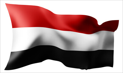 Flag of Yemen waving in the wind.