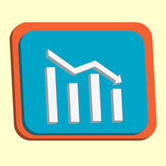 Stock market financial decline 3D icon investment decline sales company business progress
