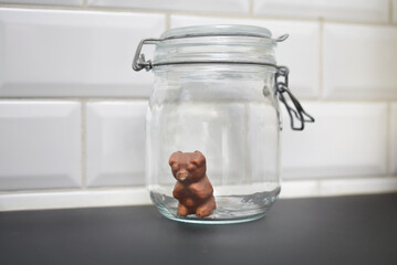 bocal et nounours guimauve et chocolat