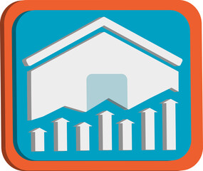3D icon vector investment property for houses and commercial buildings, to generate future profits, financial freedom.