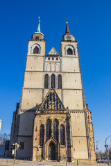 Fototapeta na wymiar Front view of the historic Johannis church in Magdeburg, Germany