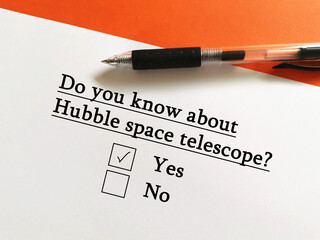 Questionnaire about space technology
