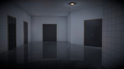 flooded empty room