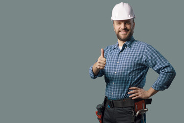 Engineer with safety helmet