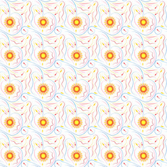  beautiful seamless pattern with bright yellow sun