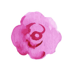 Flower icons isolated on white background. Logo sign design. Modern brush watercolor illustration. Vector illustration