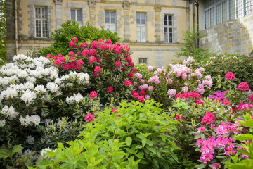 view of the gardens of the castle of Fontainebleau