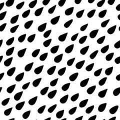 Vector seamless pattern with raindrops, hand drawn. Cute design for textile, wallpaper, wrapping paper.