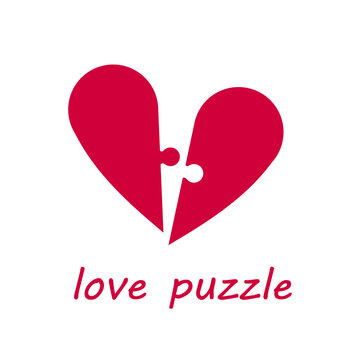 Puzzle love heart jpeg image jpg icon. Red Jigsaw Puzzle Heart. Heart and missing piece. inscription love puzzle valentines day 
 