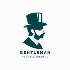 Vintage gentleman logo design vector