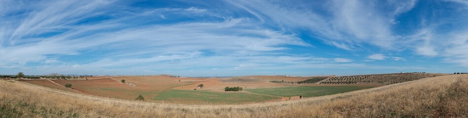 Obraz premium Maar de la Hoya del Mortero. It is a volcanic crater located in the province of Ciudad Real, Spain. It is considered a Natural Monument
