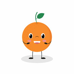 Cute orange, cartoon. Vector illustration.