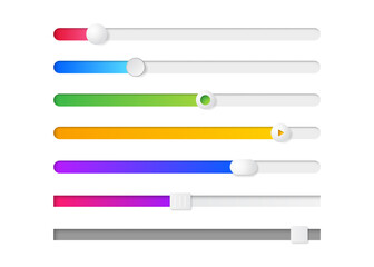 Set of 3d scrollbars for user interface. Scrollbar template design for website.