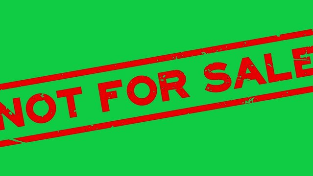 Grunge red not for sale word square rubber seal stamp zoon out from green background