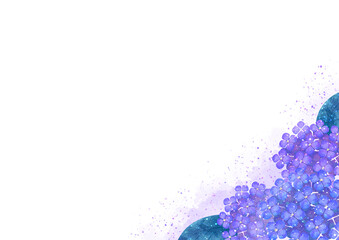 あじさいの手描き水彩フレーム