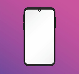 Illustration Modern Smartphone Device Mockup Template Isolated Touchscreen Blank Display Technology Equipment Concept UI Business Office Electronic Web Element Presentation Tech Cellphone