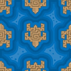 Seamless pattern with turtle. Stock animal pattern. Design for wall decoration, postcard, poster, brochure, shirt, etc.