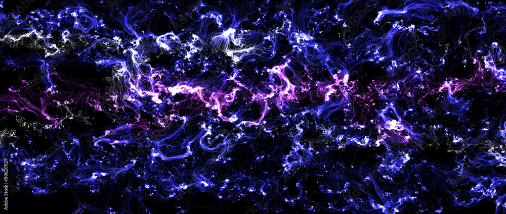 Wall mural view from space to the galaxy. the universe is filled with nebulae and galaxies. panoramic shot, wid