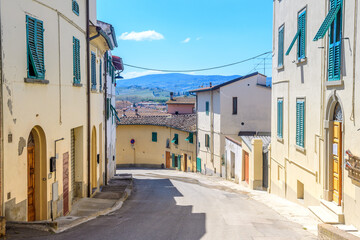 street view of san gimignano medieval town, Italy