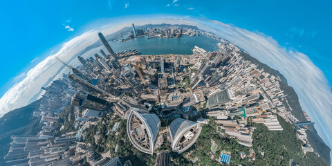 Hong Kong city architectures and cityscapes view from sky
