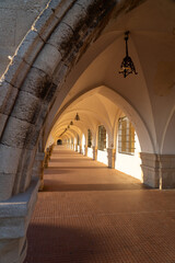 Fototapeta premium Column and passage of an old antique church.