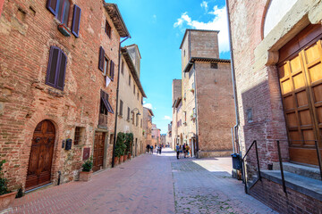 san gimignano is the most famous medieval town in tuscany, Italy - obrazy, fototapety, plakaty