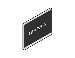 Blackboard isometric design icon. Vector web illustration. 3d colorful concept