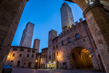 san gimignano is the most famous medieval town in tuscany, Italy - obrazy, fototapety, plakaty
