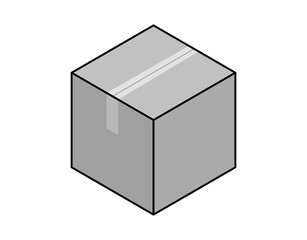 Box isometric design icon. Vector web illustration. 3d colorful concept