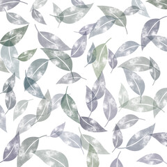 Watercolor leafy background. Illustration with leaves. - obrazy, fototapety, plakaty