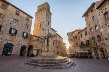 Tischdecke san gimignano is the most famous medieval town in tuscany, Italy © jon_chica