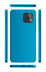 3D rendered realistic looking smartphone on white background.