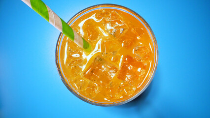 Fresh orange juice lemonade or mocktail.
