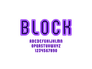 Alphabet from chiseled block, facet font, beveled letters A-Z and numerals 0-910EPS