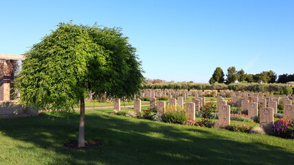 Ortona, Italy – Moro River Canadian War Cemetery. Soldiers who are fallen in WW2 during the...