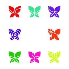 Fototapeta na wymiar Collection of illustration butterfly icon.