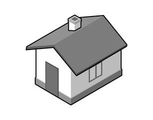 House isometric design icon. Vector web illustration. 3d colorful concept