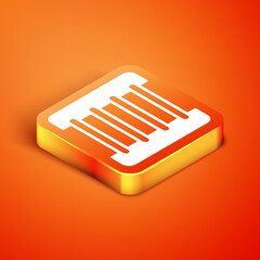 Isometric Prison window icon isolated on orange background. Vector