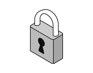 Lock isometric design icon. Vector web illustration. 3d colorful concept © Petr